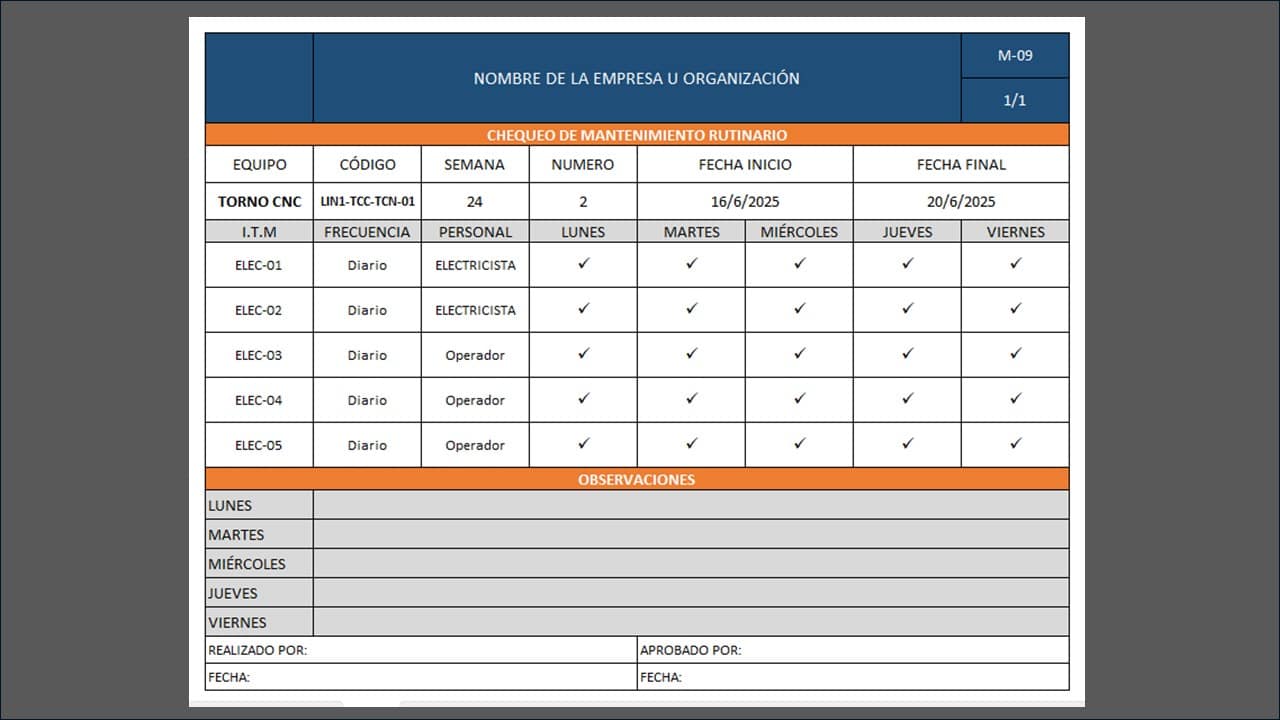 Sistema de Información (Formatos para Plan de Mantenimiento adaptables) - Imagen 7