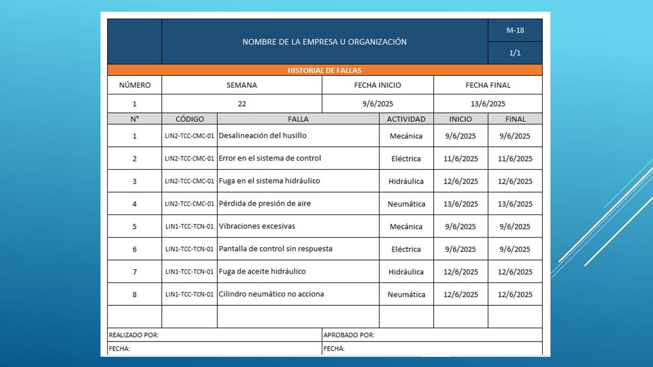 Sistema de Información (Formatos para Plan de Mantenimiento adaptables) - Imagen 8